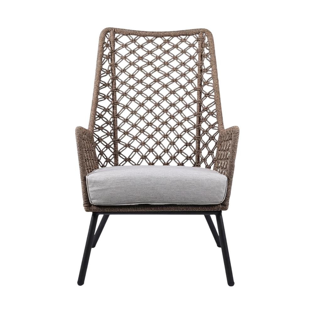Gray Outdoor Lounge Chair With Removable Cushion, Water And Uv Resistant. Picture 4