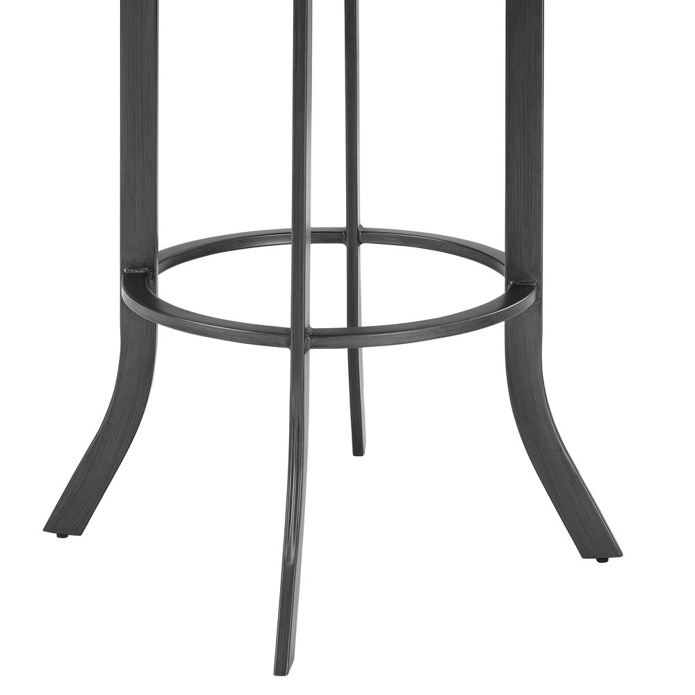 Pharaoh Swivel 30" Mineral Finish and Black Faux Leather Bar Stool. Picture 5