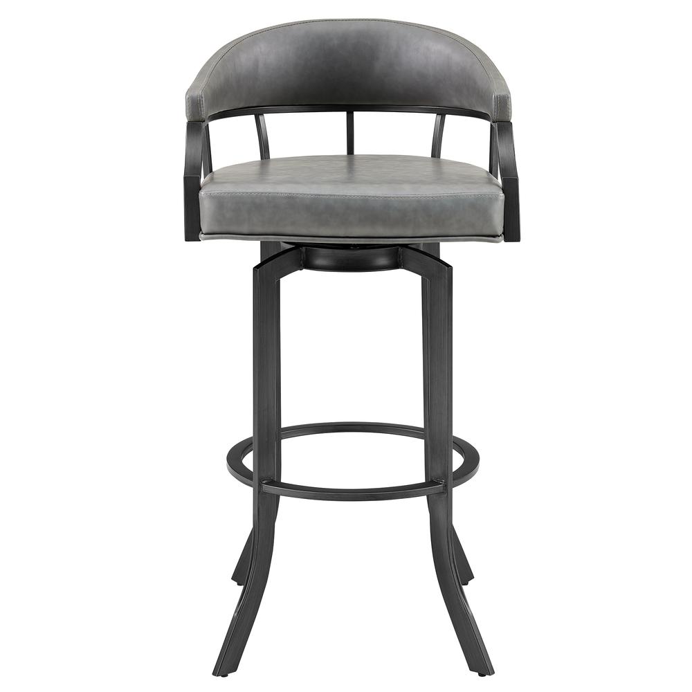 Pharaoh Swivel 26" Mineral Finish and Gray Faux Leather Bar Stool. Picture 1