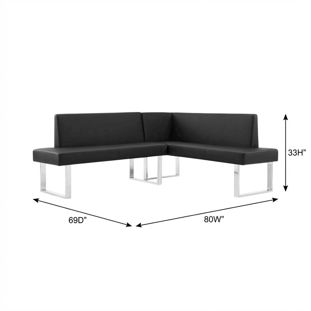 Black Outdoor Corner Sofa With Polyurethane Upholstery For Patio Lounge. Picture 7