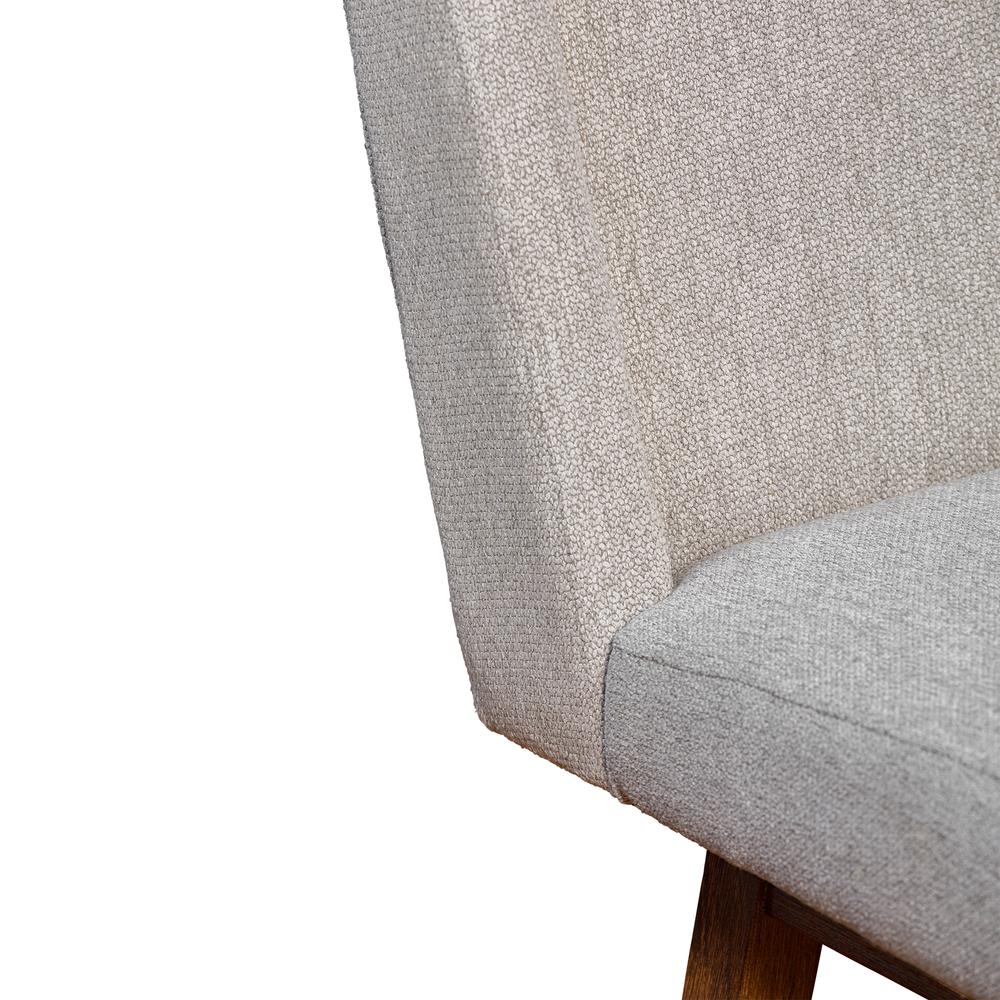 Stancoste Swivel Counter Stool in Brown Oak Wood Finish with Taupe Fabric. Picture 6