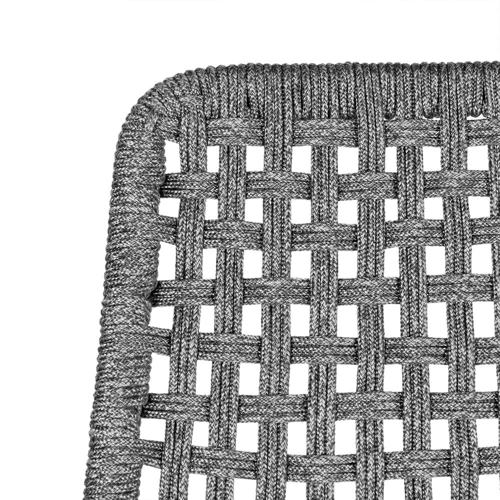 Sequoia Outdoor Patio Rocking Chair in Dark Eucalyptus Wood and Grey Rope. Picture 7