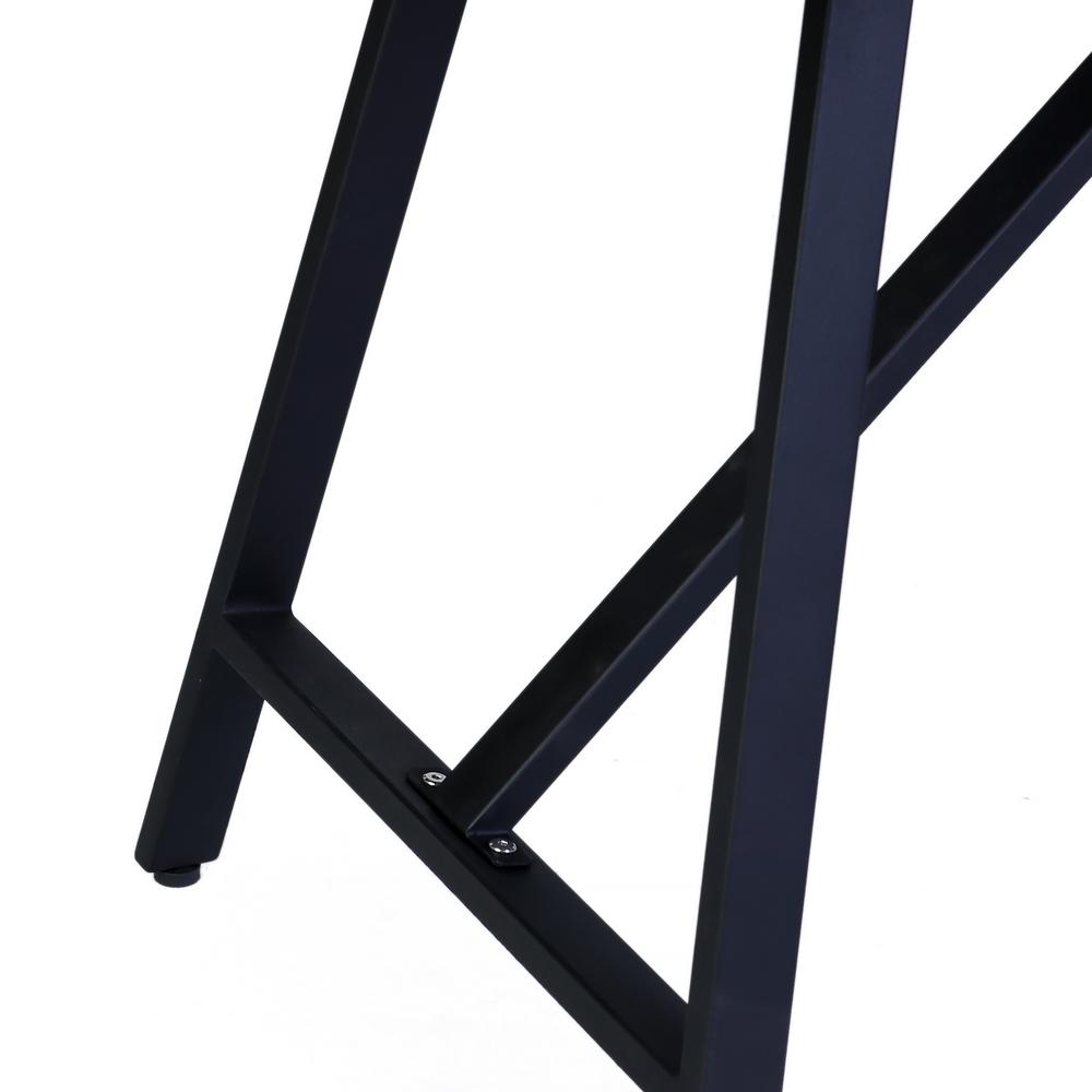 Koala Outdoor Patio Light Eucalyptus Wood and Metal Rectangle Dining Table. Picture 3