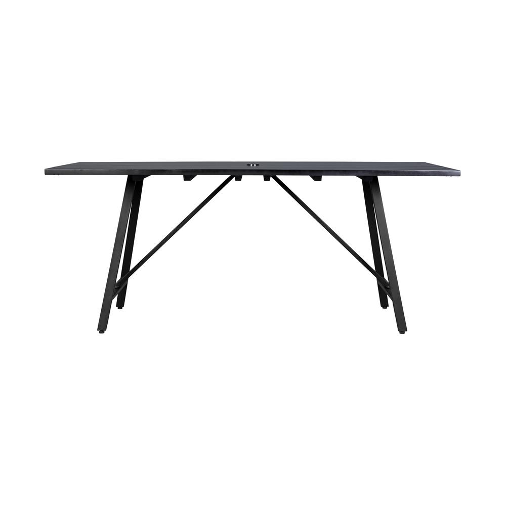 Koala Outdoor Patio Dark Eucalyptus Wood and Metal Rectangle Dining Table. Picture 1