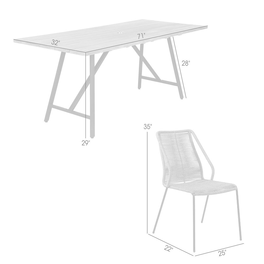 Koala and Clip 5 Piece Dining Set with Grey Rope. Picture 9