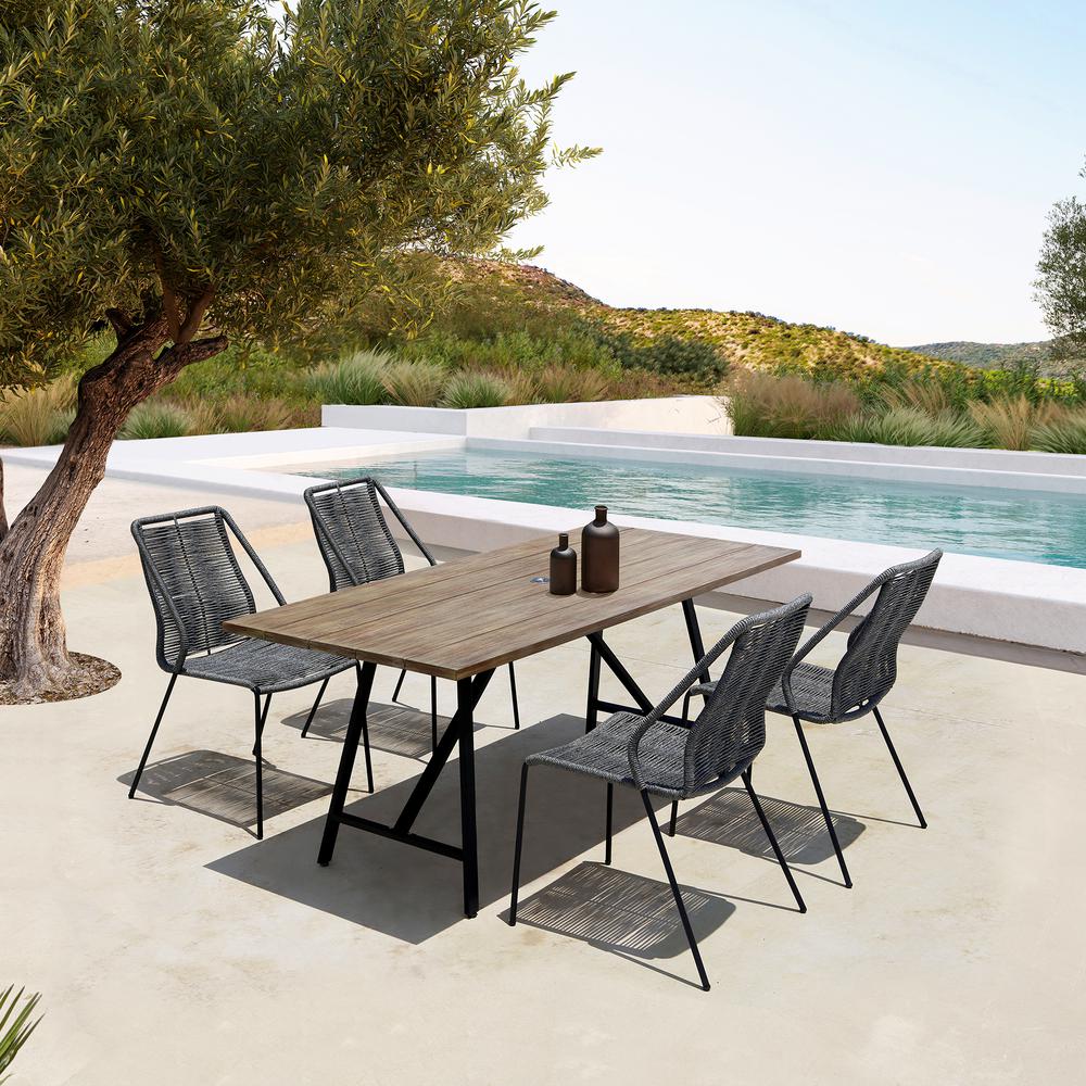 Koala and Clip 5 Piece Dining Set with Grey Rope. Picture 10