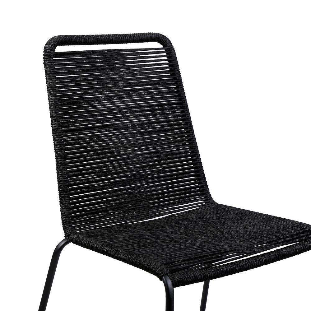 Koala and Shasta 5 Piece Dining Set in Dark Eucalyptus and Metal with Black Rope. Picture 5