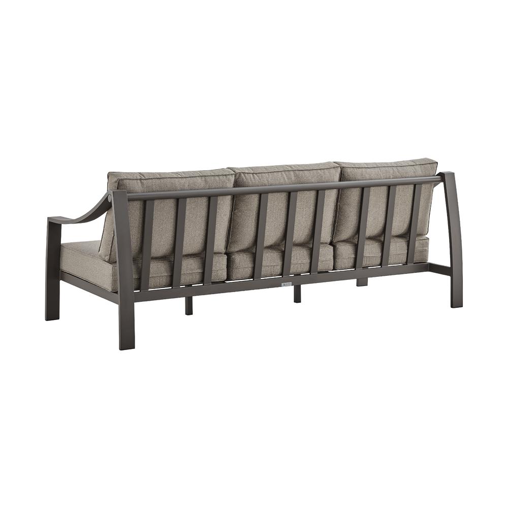 Mongo 4 Piece Outdoor Patio Furniture Set in Dark Brown Aluminum with Cushions. Picture 2