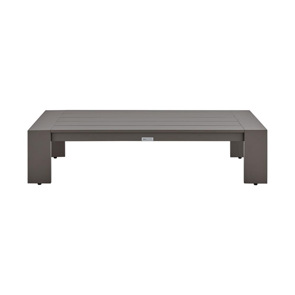 Mongo 4 Piece Outdoor Patio Furniture Set in Dark Brown Aluminum with Cushions. Picture 6