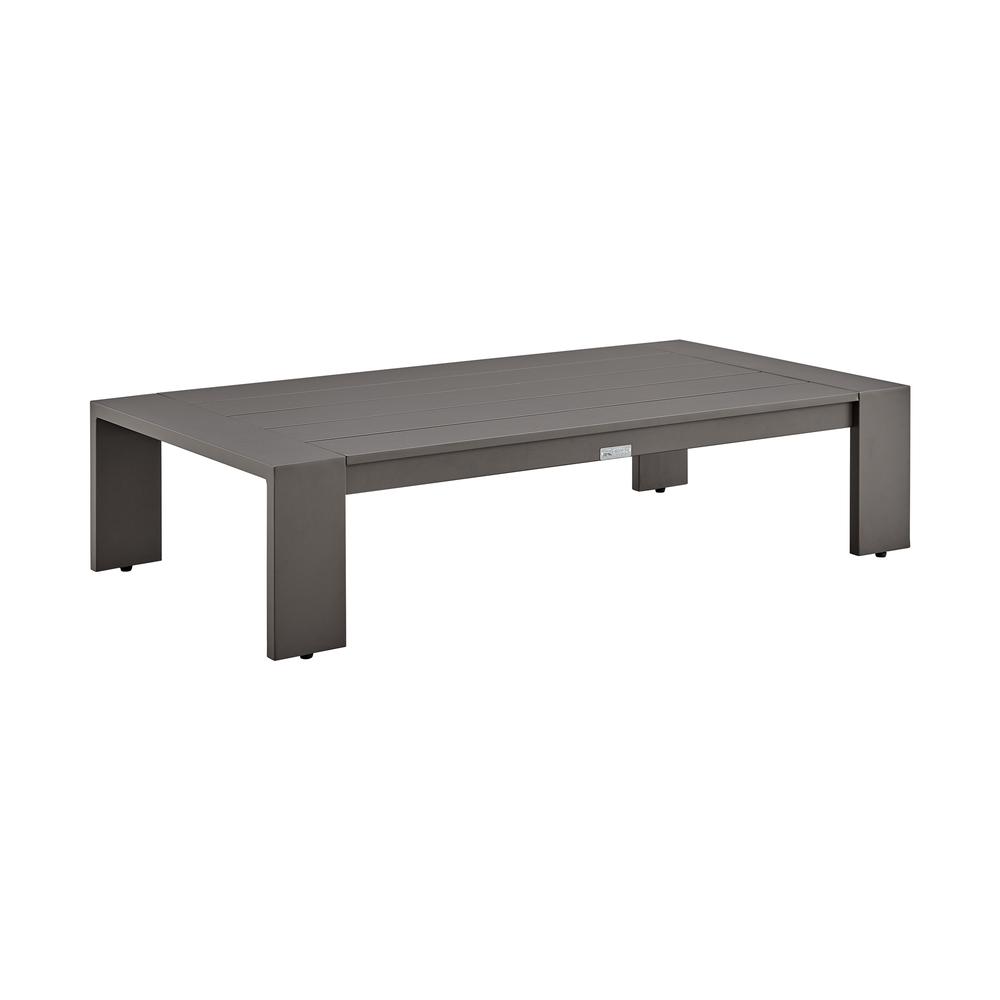 Mongo 4 Piece Outdoor Patio Furniture Set in Dark Brown Aluminum with Cushions. Picture 7