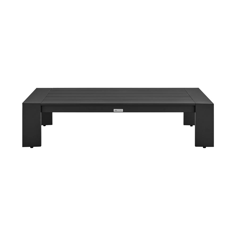 Mongo 4 Piece Outdoor Patio Furniture Set in Black Aluminum with Grey Cushions. Picture 6