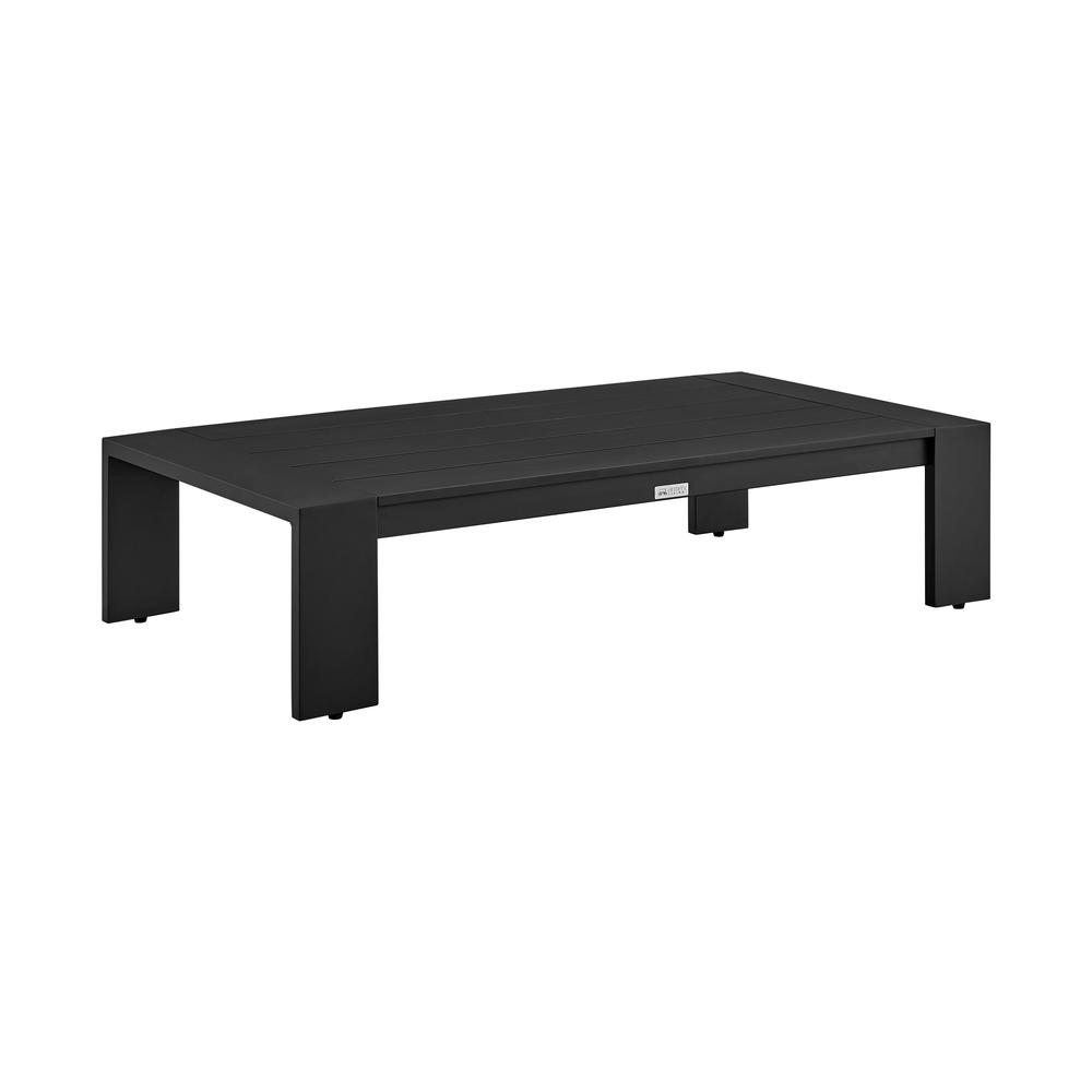Mongo 4 Piece Outdoor Patio Furniture Set in Black Aluminum with Grey Cushions. Picture 7