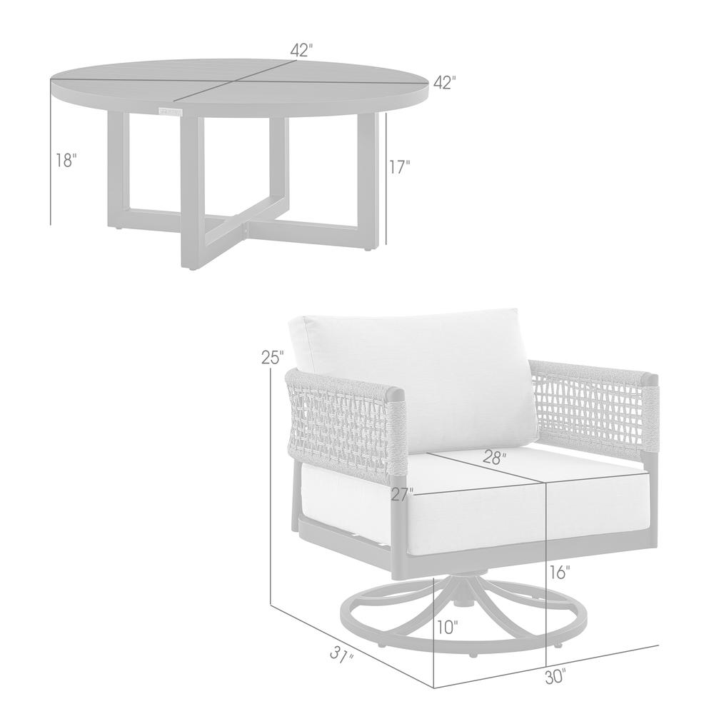 Felicia and Argiope 3 Piece Patio Outdoor Swivel Seating Set. Picture 10