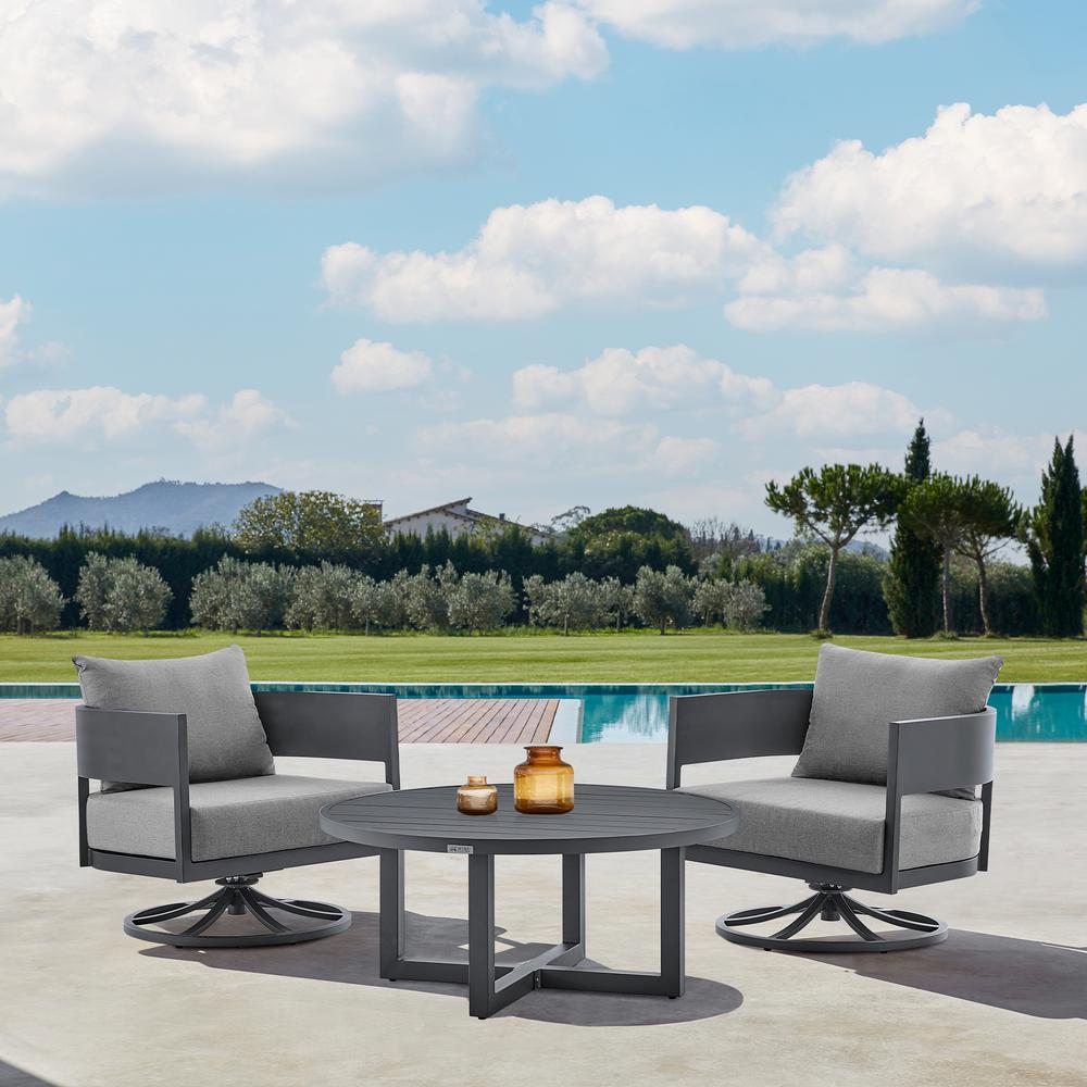 Argiope 3 Piece Patio Outdoor Swivel Seating Set. Picture 10