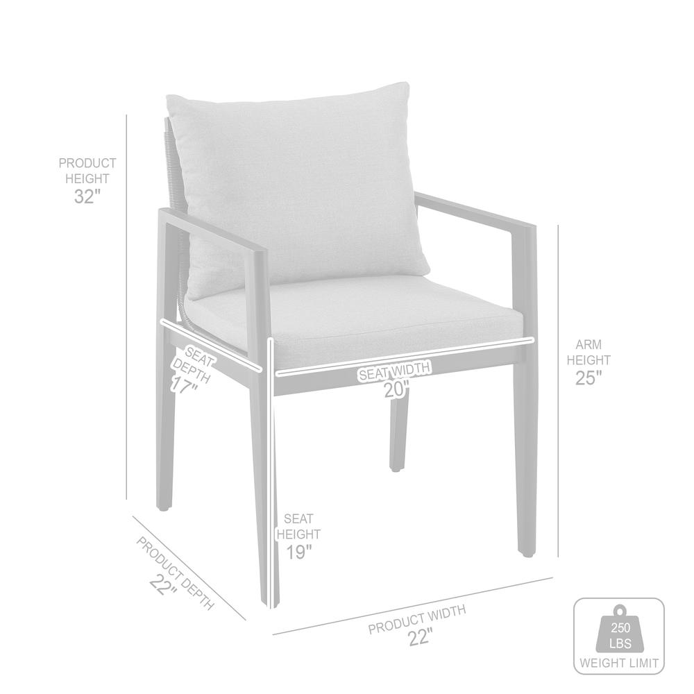 Grand Outdoor Patio Dining Chairs - Set of 2. Picture 9