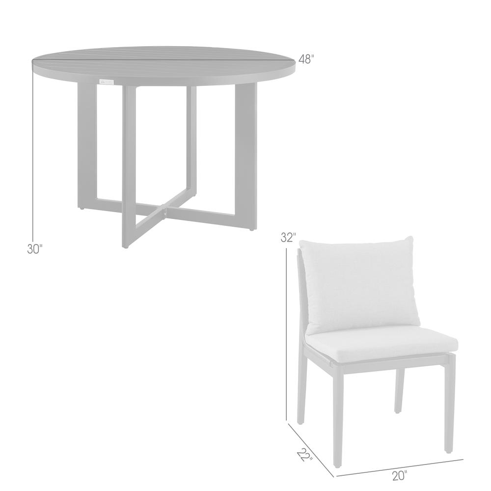 Grand Outdoor Patio 5-Piece Round Dining Table Set. Picture 9