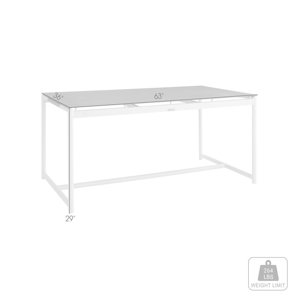 Royal White Aluminum and Teak Outdoor Dining Table with Stone Top. Picture 5
