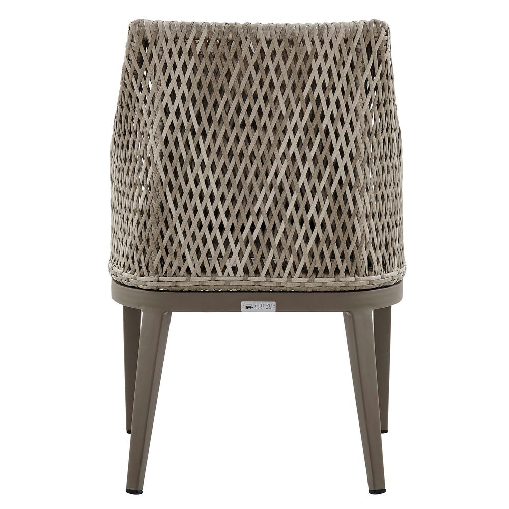 Silvana Outdoor Wicker and Aluminum Gray Dining Chair - Set of 2. Picture 5