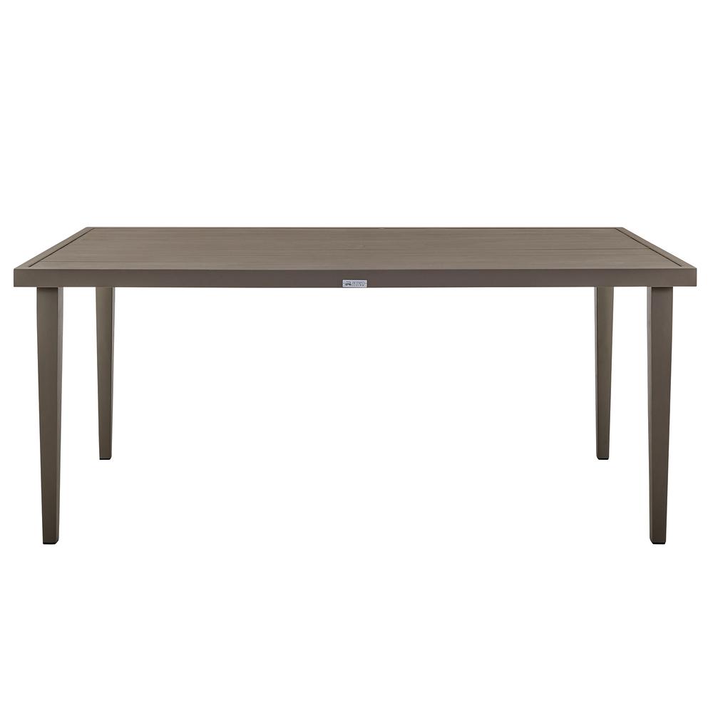 Silvana 5 Piece Gray Aluminum Outdoor Dining Set with Gray Fabric. Picture 3