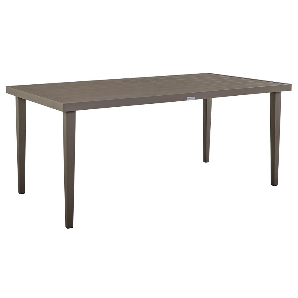 Silvana 5 Piece Gray Aluminum Outdoor Dining Set with Gray Fabric. Picture 4