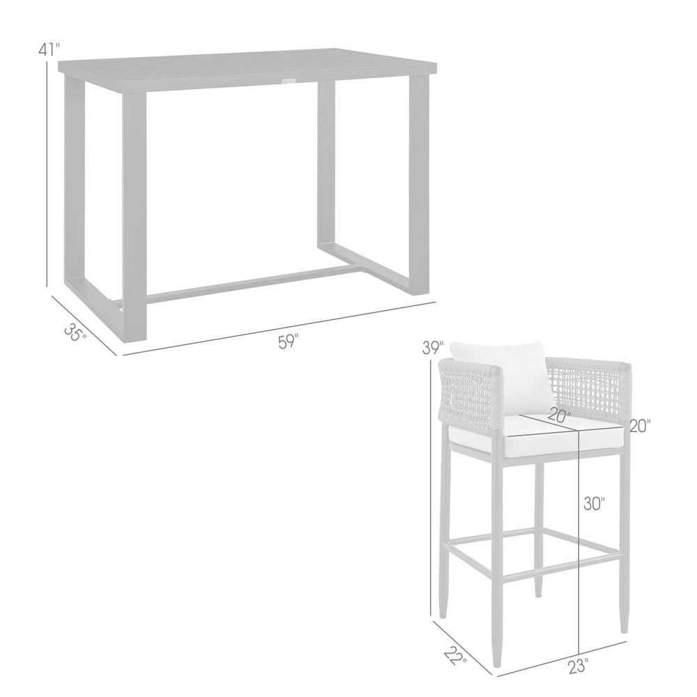 Felicia Outdoor Patio 5-Piece Bar Table Set. Picture 9