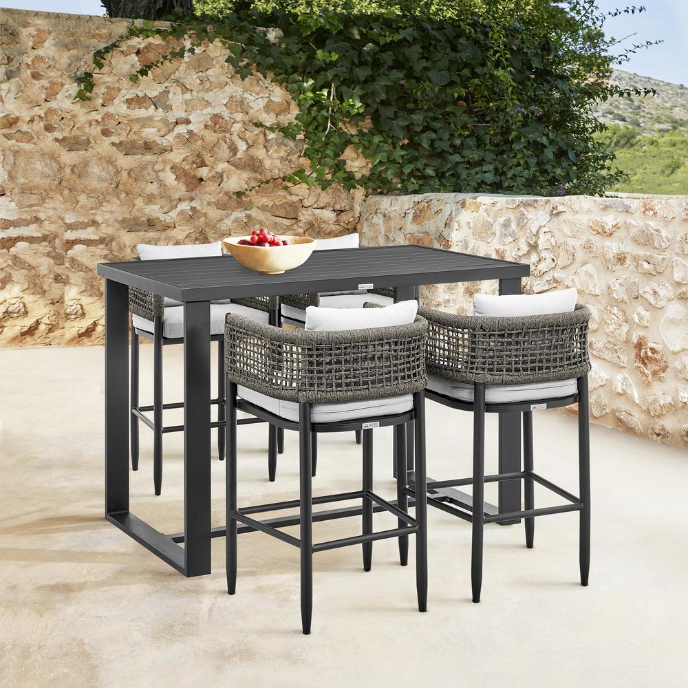 Felicia Outdoor Patio 5-Piece Bar Table Set. Picture 10