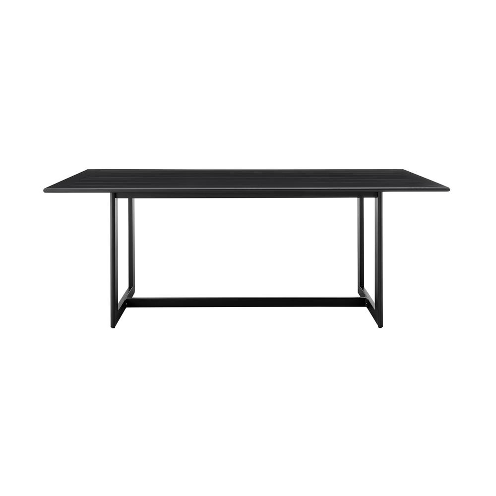 Grand Outdoor Patio 5-Piece Dining Table Set in Aluminum with Grey Cushions. Picture 3