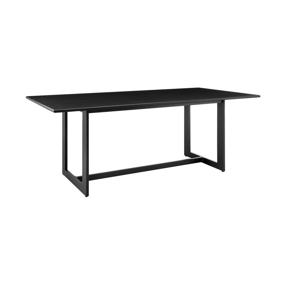 Grand Outdoor Patio 5-Piece Dining Table Set in Aluminum with Grey Cushions. Picture 4