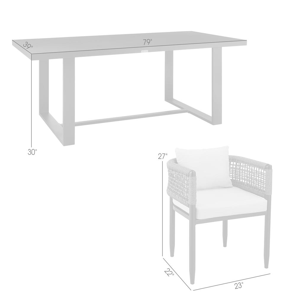 Felicia Outdoor Patio 5-Piece Dining Table Set. Picture 9