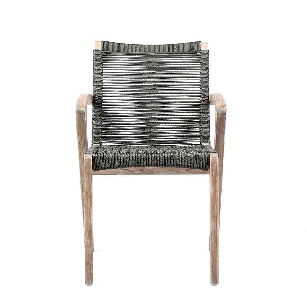 Sachi and Nabila Outdoor 5 Piece Light Eucalyptus and Concrete Dining Set. Picture 2
