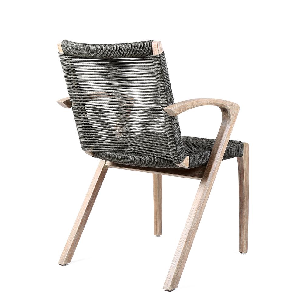 Sachi and Nabila Outdoor 5 Piece Light Eucalyptus and Concrete Dining Set. Picture 3