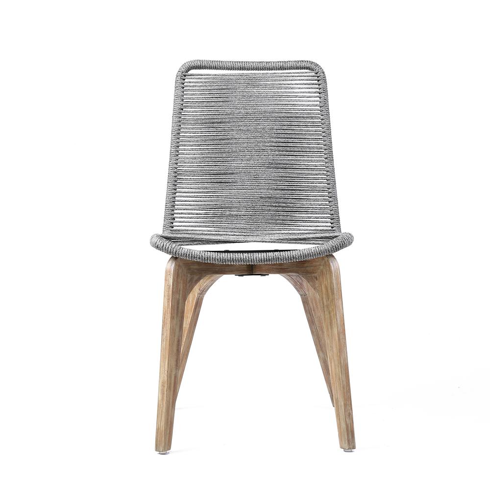 Sachi and Island Outdoor 5 Piece Light Eucalyptus and Concrete Dining Set. Picture 2