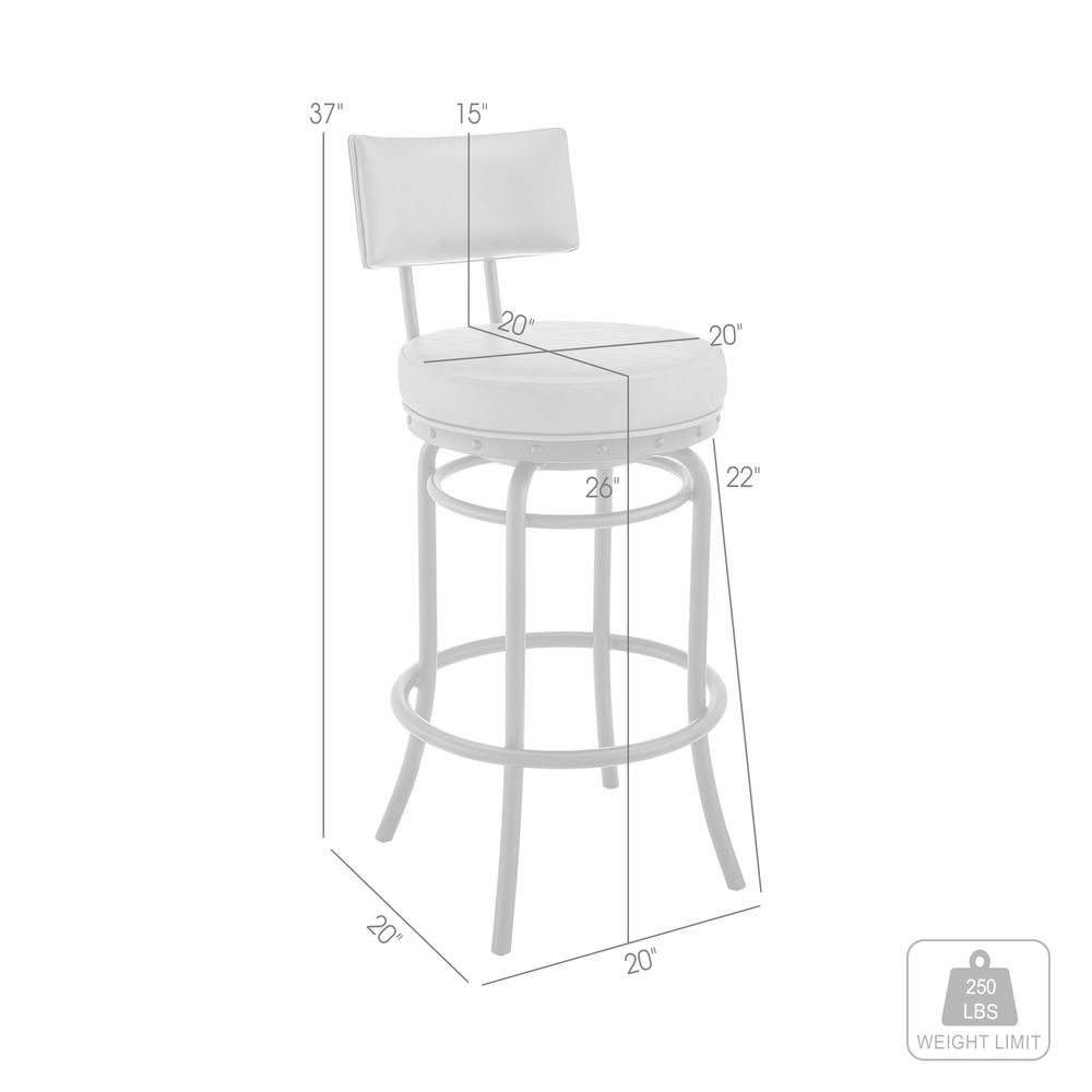 Rees Swivel Counter or Bar Stool in Mocha Finish with Brown Faux Leather. Picture 9