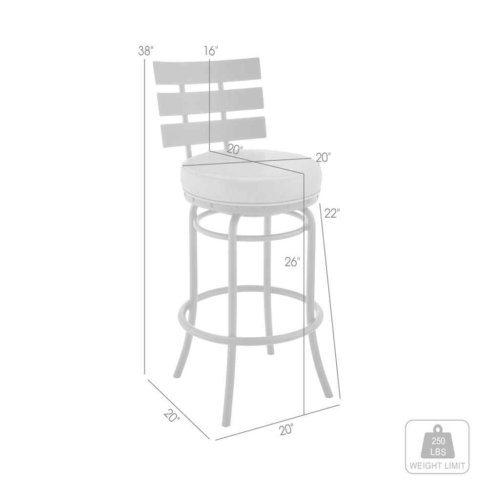 Natya Swivel Counter or Bar Stool in Mocha Finish with Brown Faux Leather. Picture 9