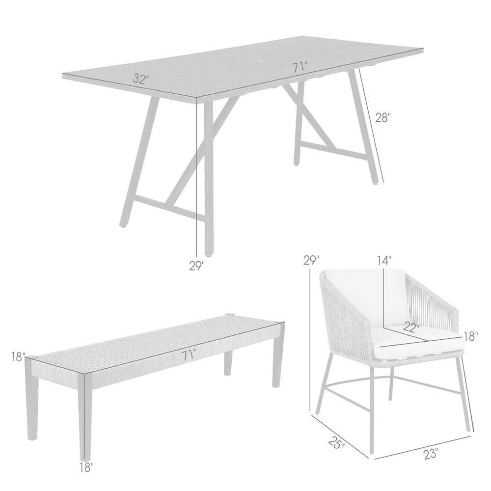 Koala Calica and Camino 6 Piece Outdoor Dining Set. Picture 11