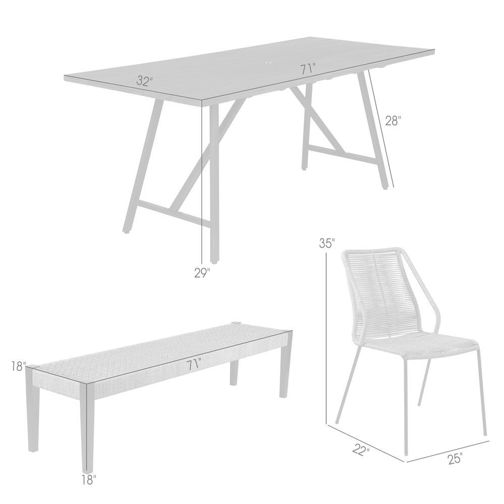Koala Clip and Camino 5 Piece Outdoor Dining Set. Picture 11
