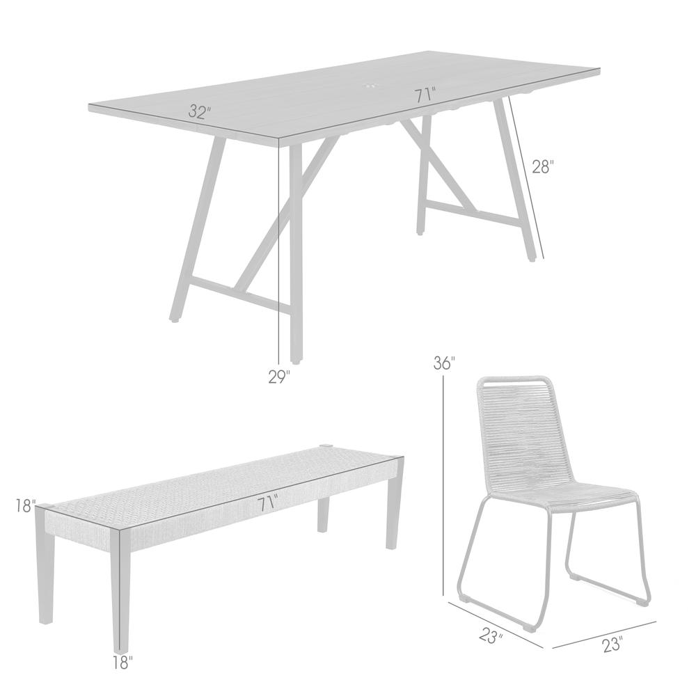 Koala Shasta and Camino 5 Piece Outdoor Dining Set. Picture 11