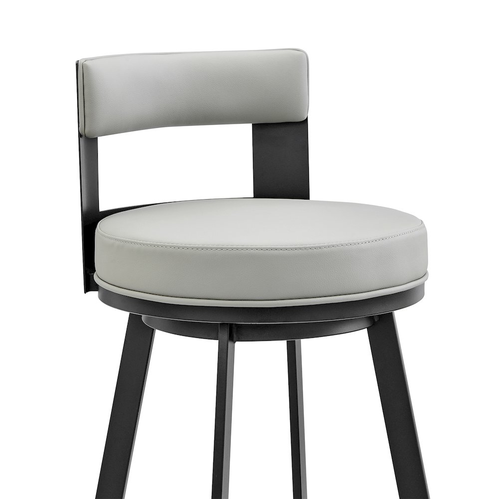 Lynof Swivel Counter or Bar Stool in Faux Leather and Metal. Picture 6