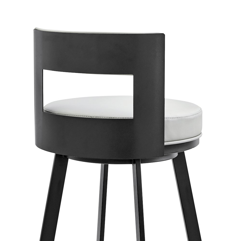 Lynof Swivel Counter or Bar Stool in Faux Leather and Metal. Picture 7