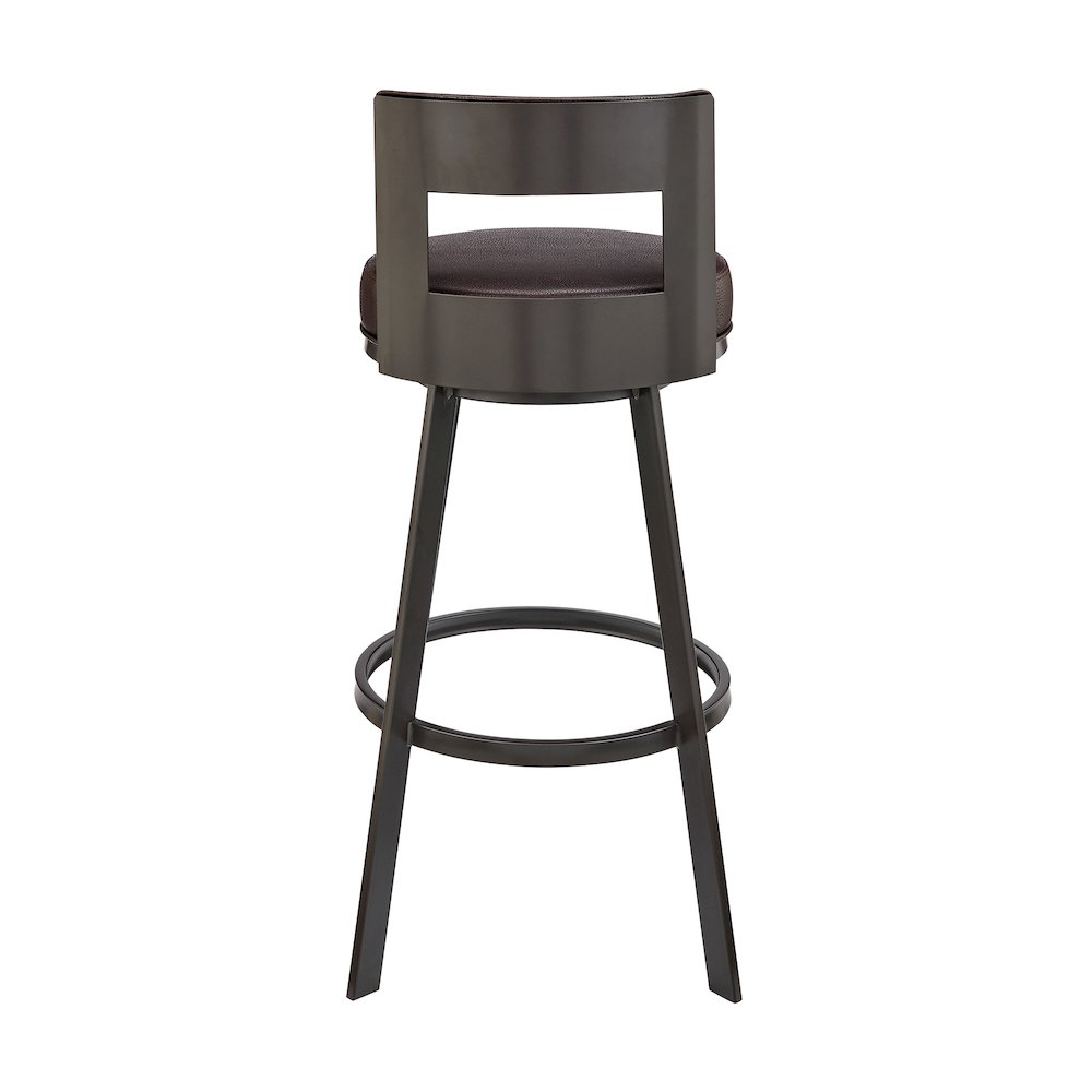 Lynof Swivel Counter or Bar Stool in Faux Leather and Metal. Picture 5