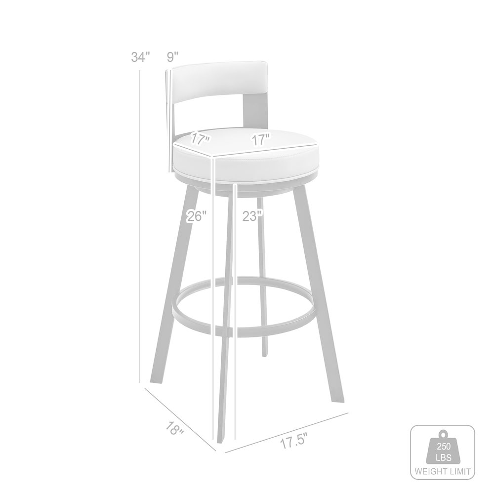 Lynof Swivel Counter or Bar Stool in Faux Leather and Metal. Picture 11