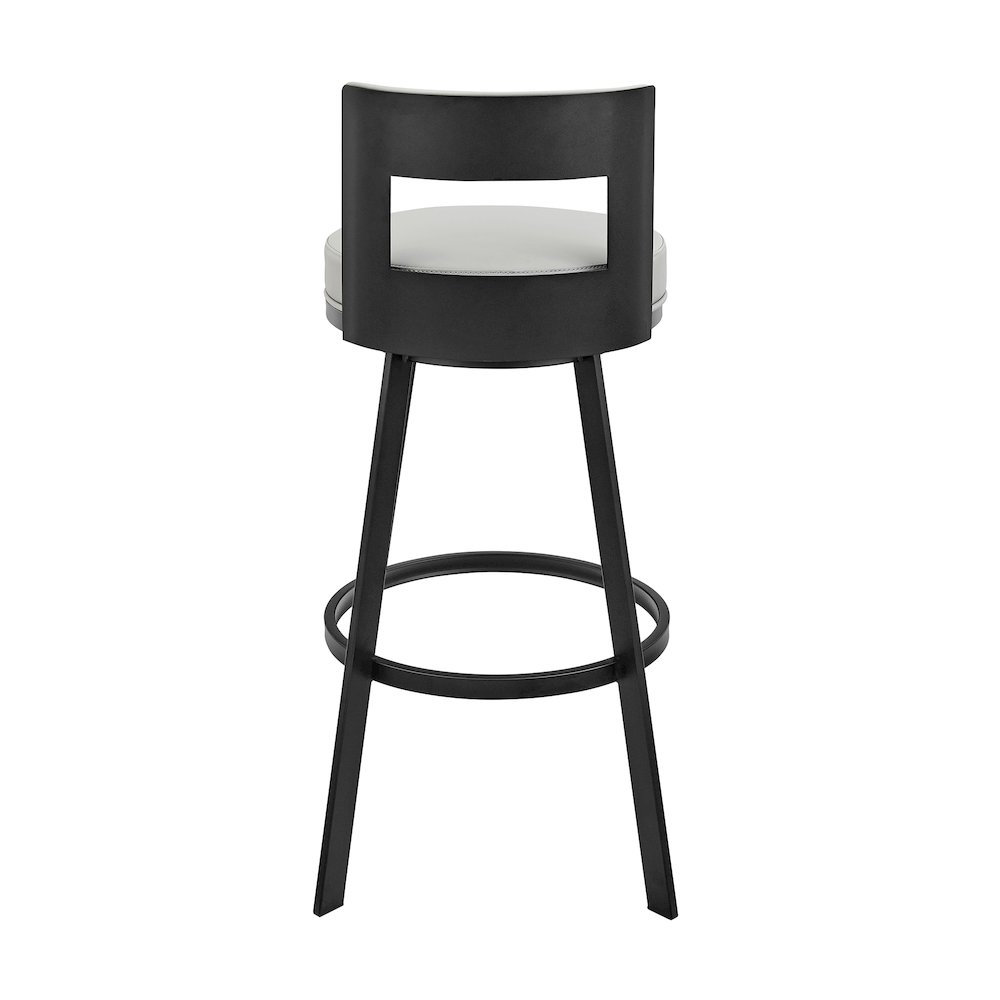 Lynof Swivel Counter or Bar Stool in Faux Leather and Metal. Picture 5
