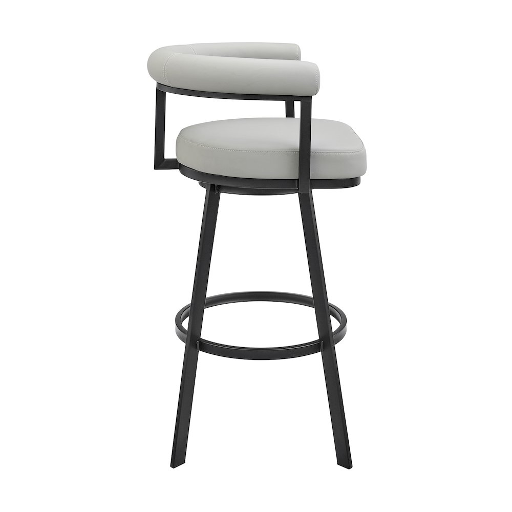 Nolagam Swivel Counter or Bar Stool in Faux Leather and Metal. Picture 3