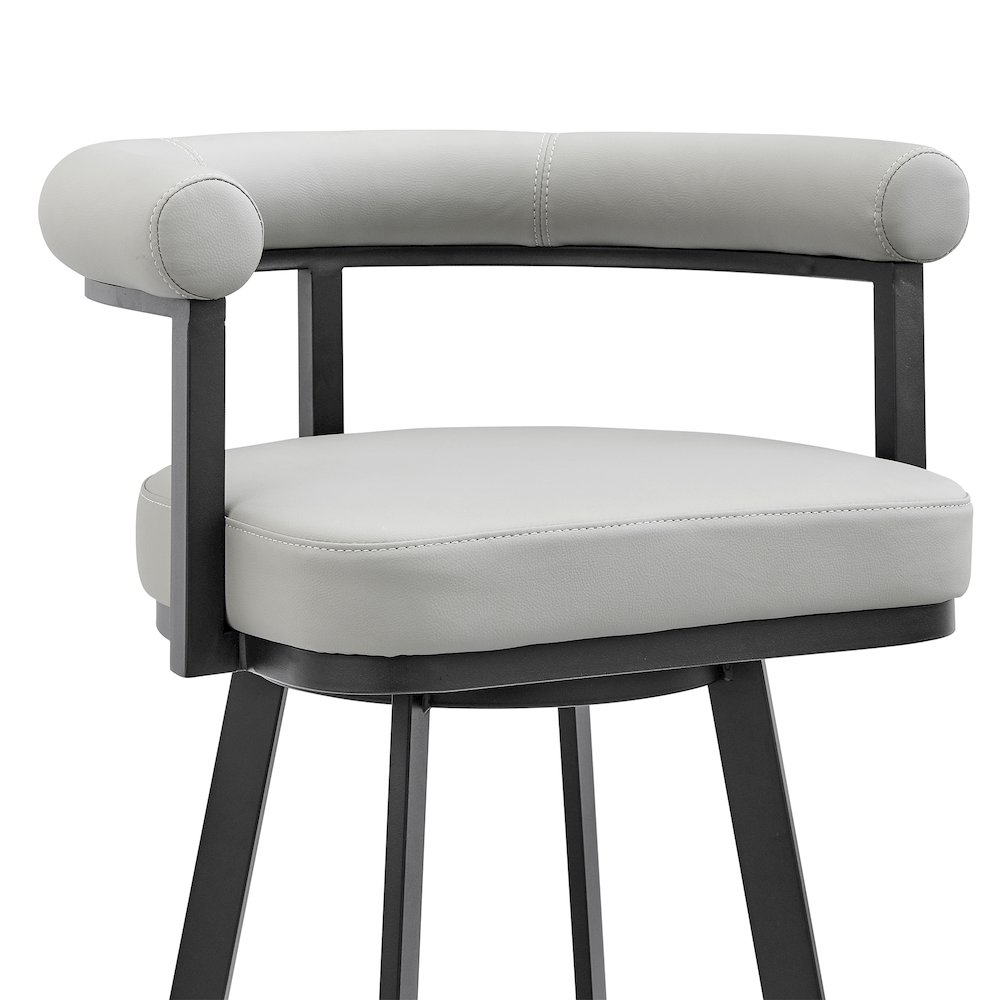 Nolagam Swivel Counter or Bar Stool in Faux Leather and Metal. Picture 6