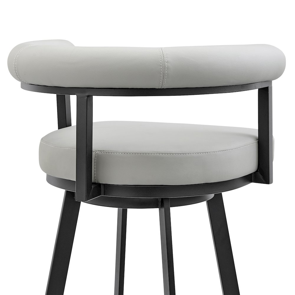 Nolagam Swivel Counter or Bar Stool in Faux Leather and Metal. Picture 7