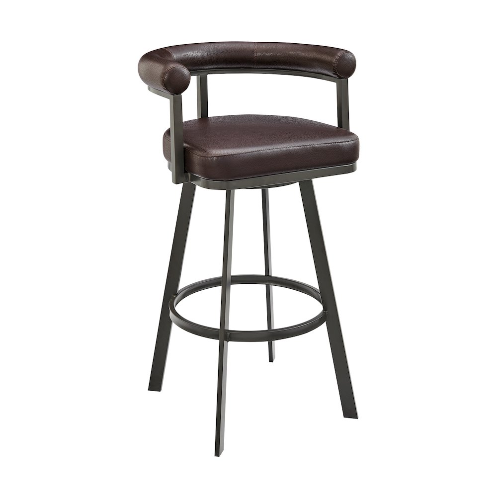 Nolagam Swivel Counter or Bar Stool in Faux Leather and Metal. Picture 1