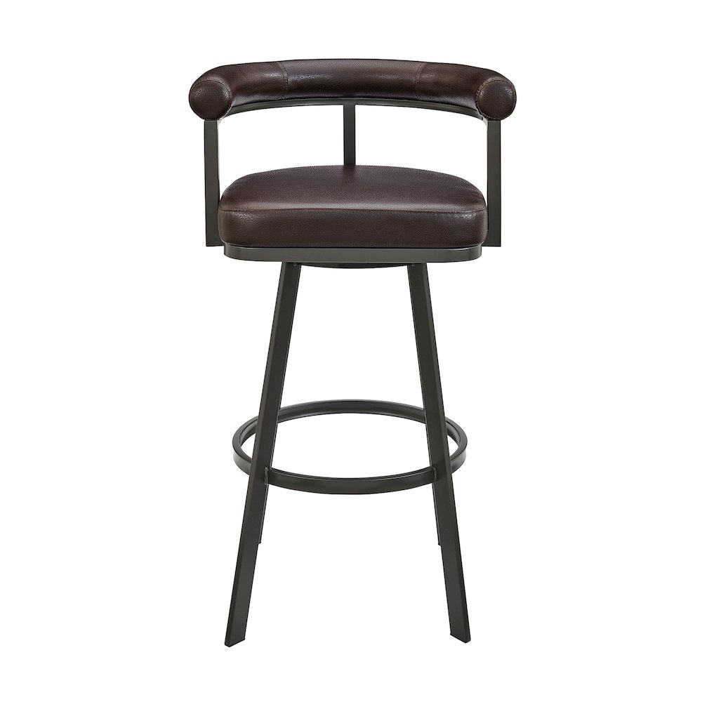 Nolagam Swivel Counter or Bar Stool in Faux Leather and Metal. Picture 2