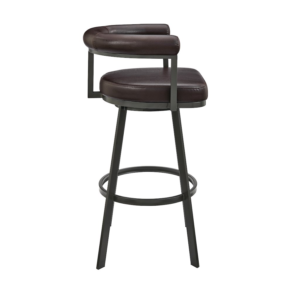 Nolagam Swivel Counter or Bar Stool in Faux Leather and Metal. Picture 3