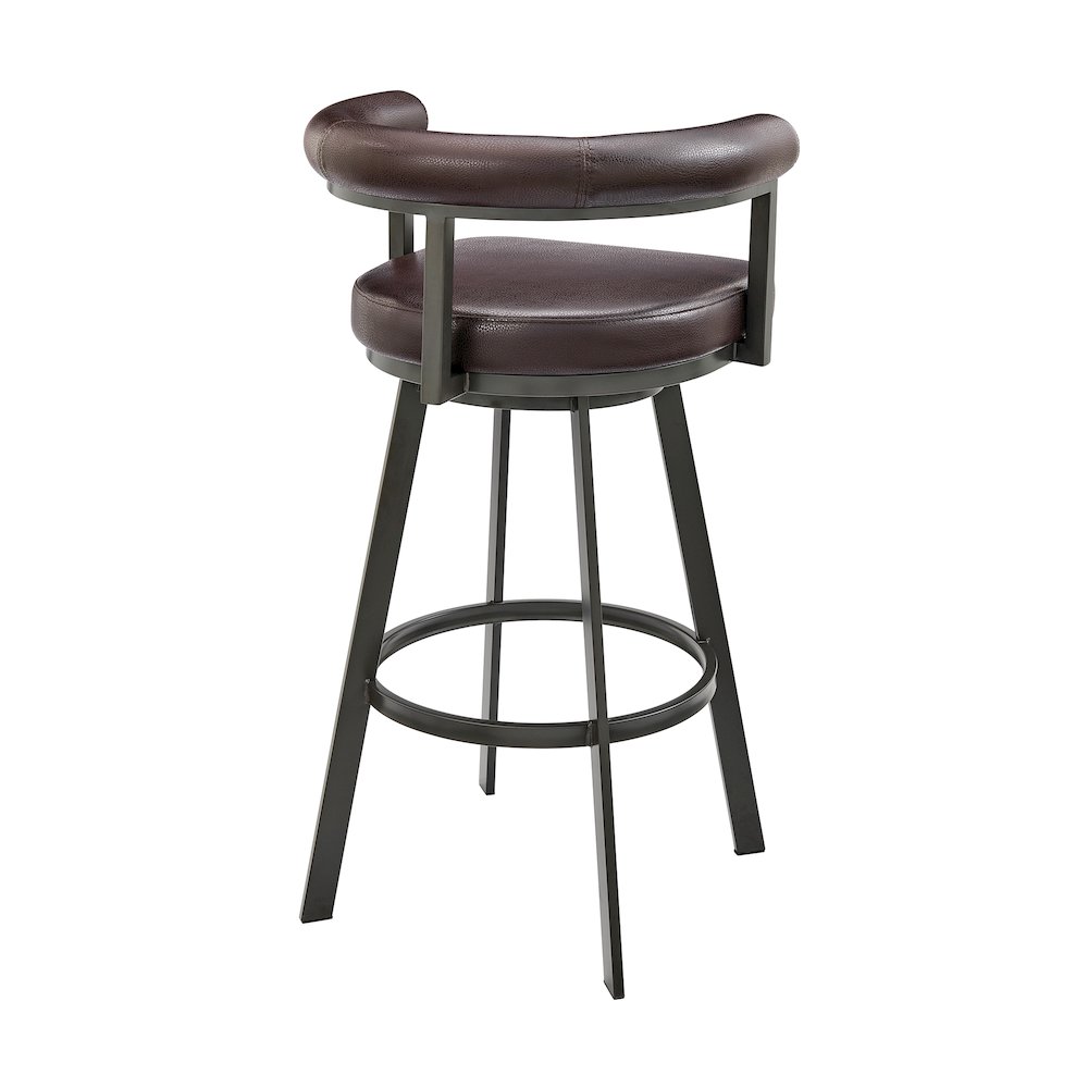 Nolagam Swivel Counter or Bar Stool in Faux Leather and Metal. Picture 4