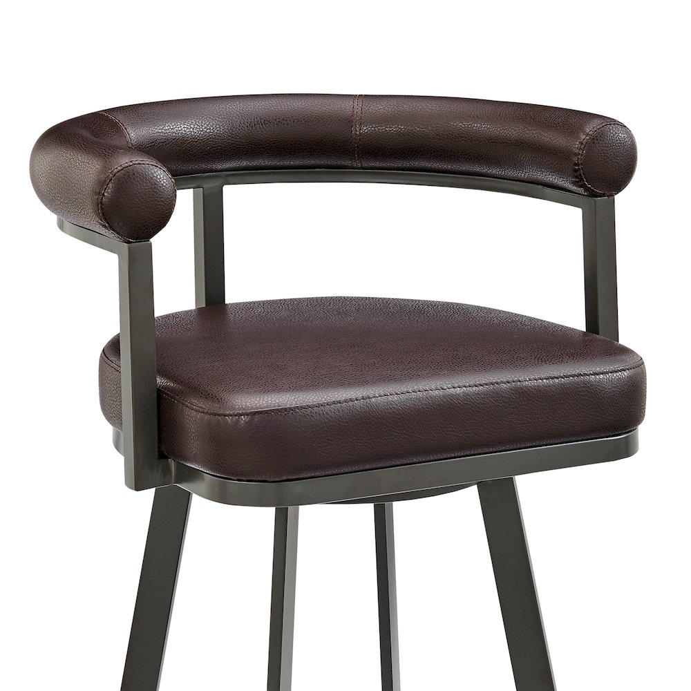 Nolagam Swivel Counter or Bar Stool in Faux Leather and Metal. Picture 6